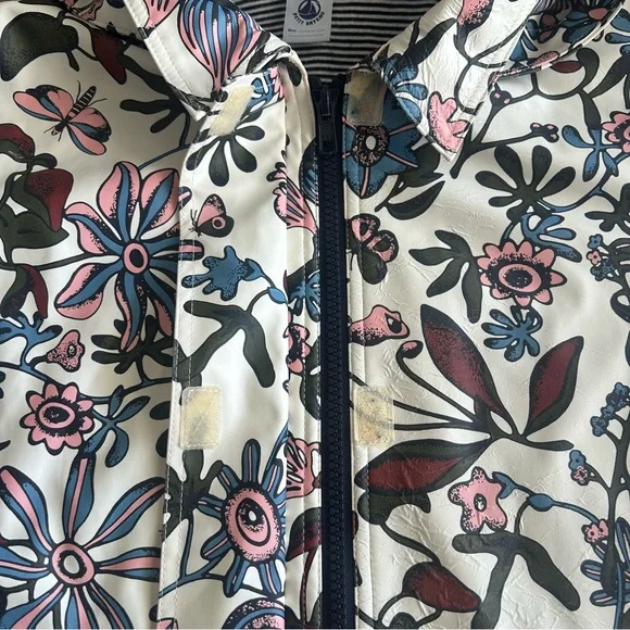 Petit Bateau Flower Print Raincoat Jacket - Picture 5 of 12